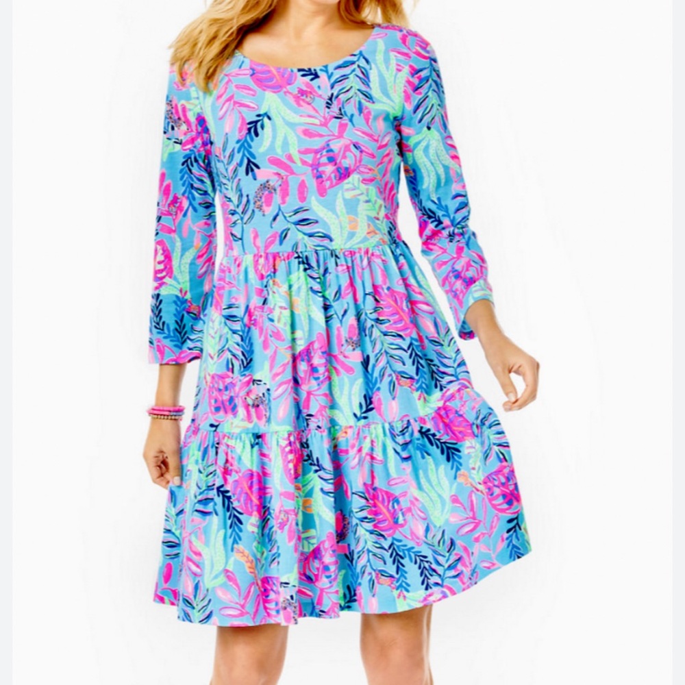 Colorful Leaf Print Dress